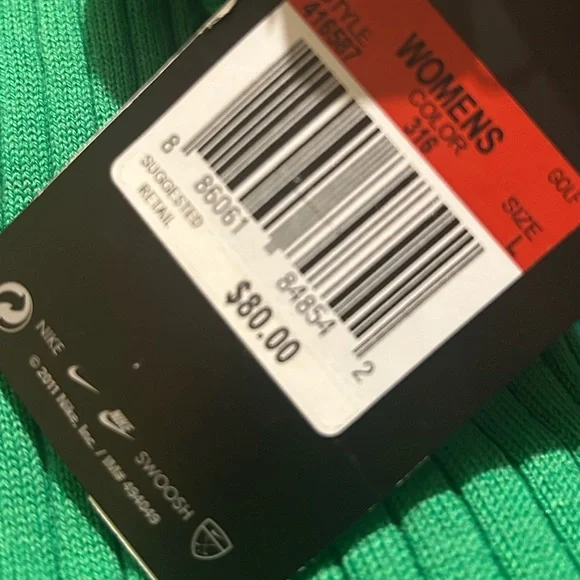 Nike Women's Vibrant Green Ribbed Tank Top - Picture 2 of 5